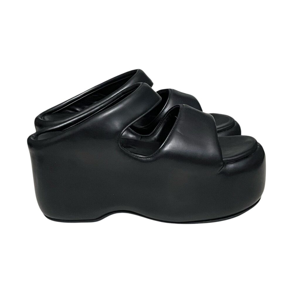 Simon Miller Vegan Bubble Platform Sandals Black EU 36 US 6 Chunky Wedge - Picture 2 of 12